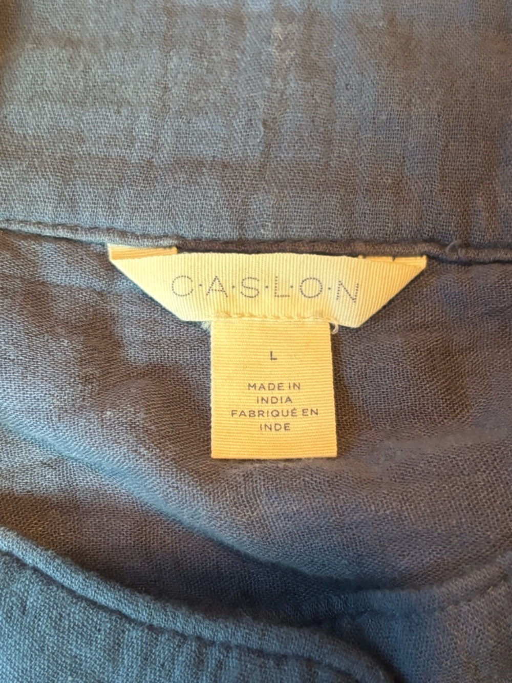 Caslon Blue Cotton Utility Jacket Top Drawstring Hem Size Medium - Picture 4 of 10